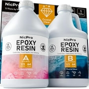 Nicpro 1 Gallon Crystal Clear Epoxy Resin Kit, Not Yellowing & Bubbles Free Resin for Coating and Casting, Craft DIY, Molds, Tables Top, Wood