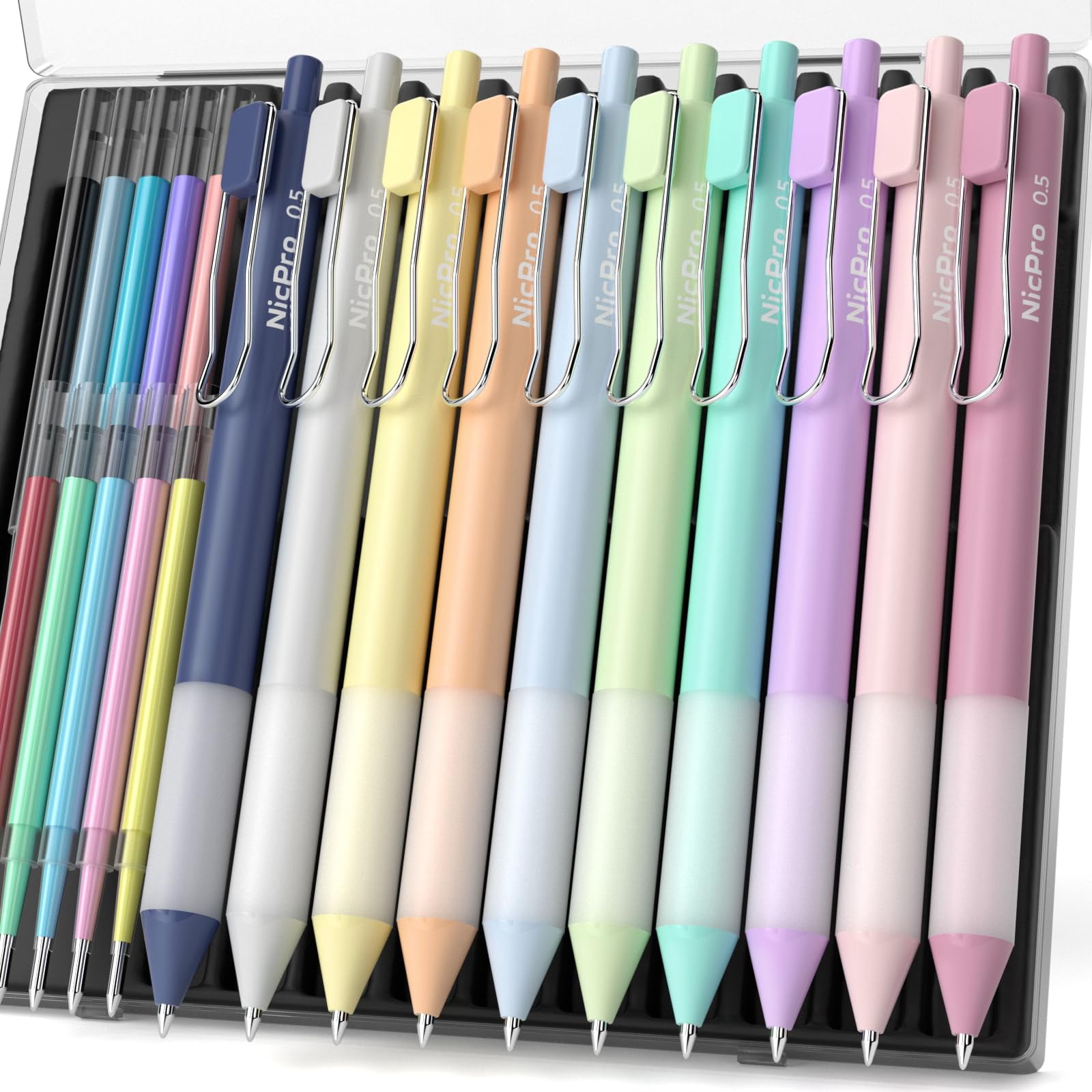 Nicpro 10 Pack Pastel Colored Gel Pens With 10 Refills, Aesthetic Bible