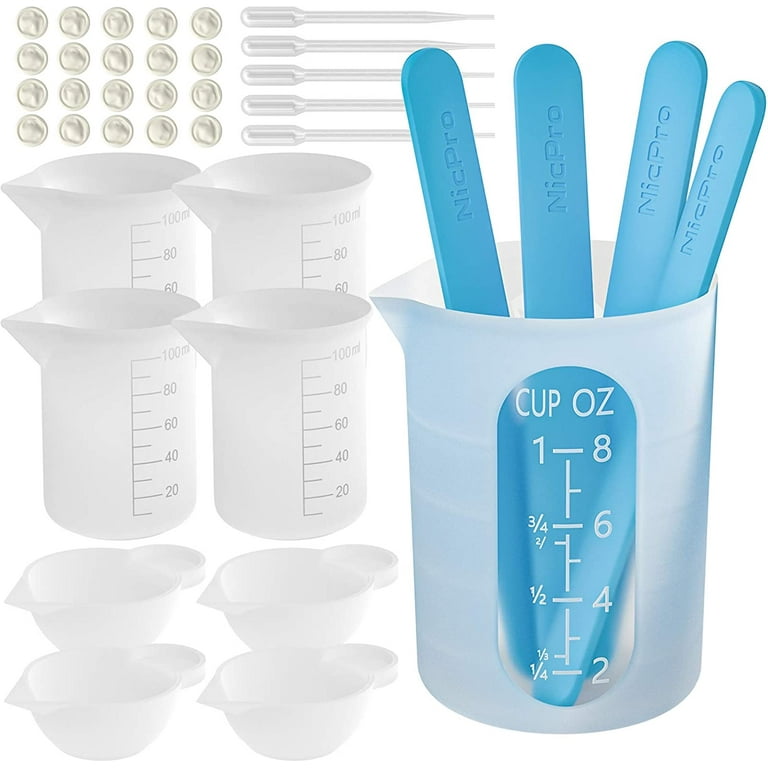 Nicpro 100 & 250ml Silicone Resin Measuring Cups Tool Kit, Measure
