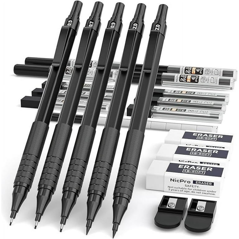 Mechanical pencils & leadholders for drawing, sketching and