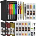 thumbnail image 1 of Nicpro 31 Pack Carpenter Pencil Set, Mechanical Pencils with 128 Pcs Refills and Carbide Scribe Tool, Heavy Duty Construction Pencils for Architect Woodworking - with Canvas Case, 1 of 9