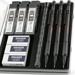Four Candies Cute Mechanical Pencil Set 6pcs Pastel Pencils 05mm & 07mm with 360pcs HB Pencil Leads 3pcs Erasers and 9pcs Eraser Refills Aesthetic