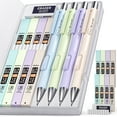 Nicpro 4 Pcs 0.7mm Pastel Mechanical Pencils, Cute Fast Click Mechanical Pencils Set with 8