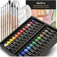 thumbnail image 1 of Nicpro 60Pcs Watercolor Paint Kit, Professional Painting Supplies Set 24 Tube Watercolor Paints, 8 Synthetic Squirrel Brushes, 25 Paper Pad, Palette, Color Wheel, 1 of 8