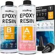 Nicpro 8 Ounce Crystal Clear Epoxy Resin Kit, Food Safe DIY Starter Art Resin for Craft, Canvas Painting, Molds Pigment Jewelry Making, Resin Coating and Casting