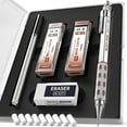 Nicpro Blocky Gear 0.3 mm Mechanical Pencils Set in Case, Metal Pencil