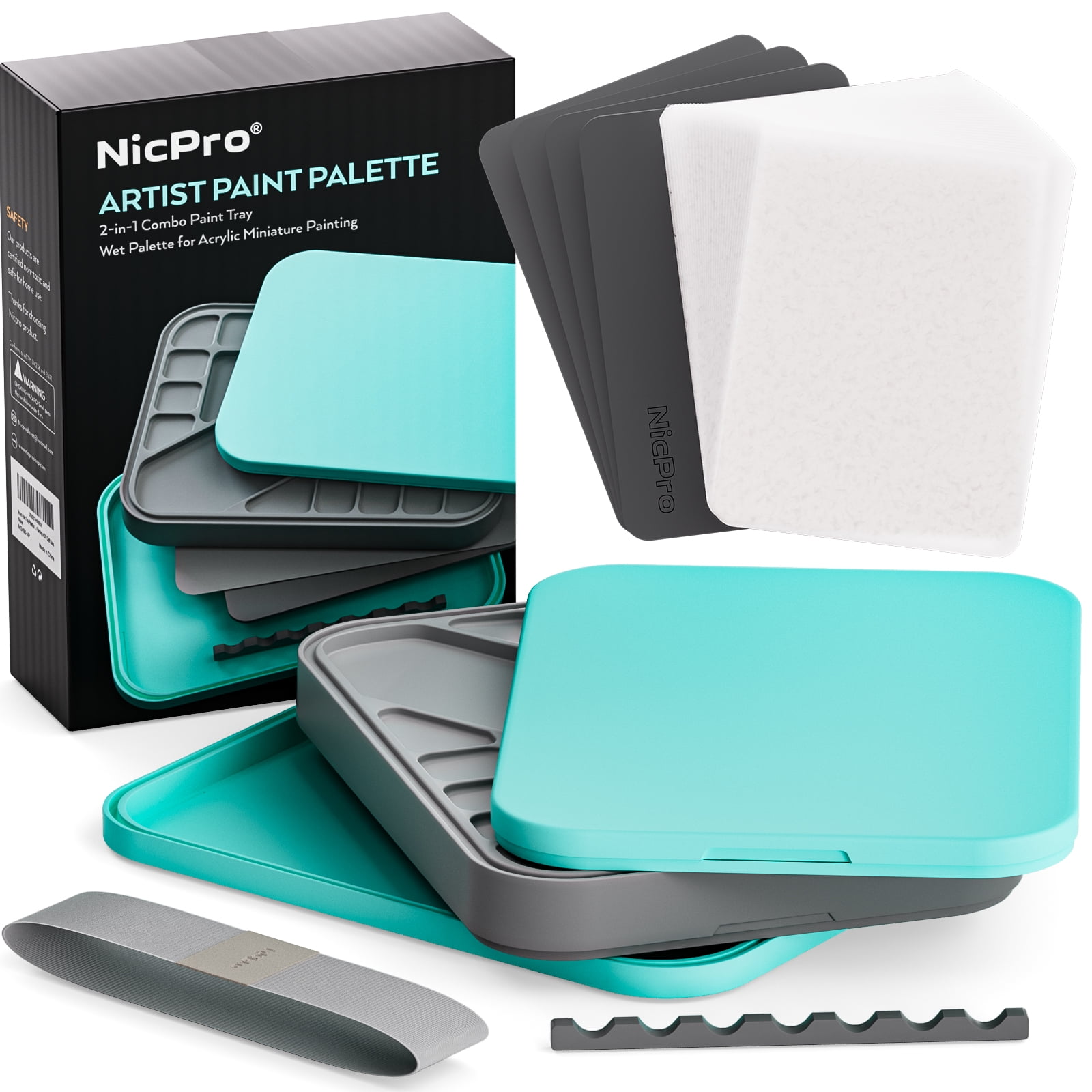 Pick-A-Size Wet Palette Refills - Premium Upgrade Sized for Army Painter Wet Palette - Pack of 50 Wet Palette Papers and 2 Sponges - Keep Your
