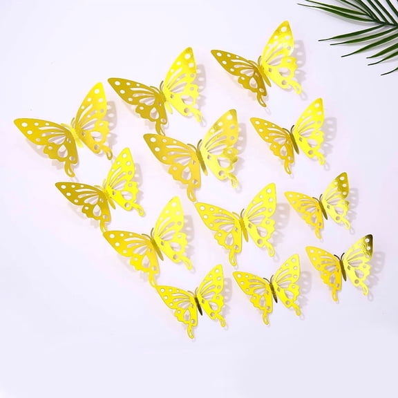 Nicro Wholesale Hollow Three-Dimensional Butterfly Background Wall Paste Background Decoration Colorful Butterfly Sticker