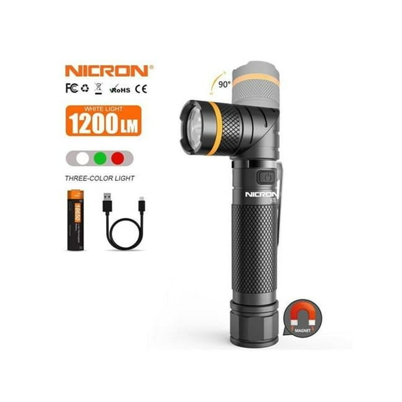 Nicron Magnet 90 deg Rechargeable LED Flashlight