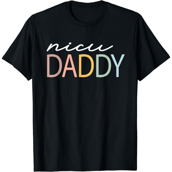Nicu Daddy Retro Colorful NICU Dad Boho Tiny Warrior T-Shirt
