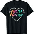 thumbnail image 1 of Nicu Nurse Heart Word Cloud Watercolor Rainbow T-Shirt, 1 of 4