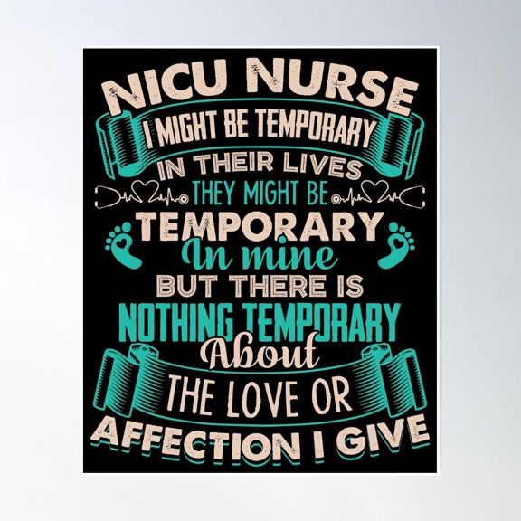 Nicu Nurse - Proud Nicu Nurse Poster Wall Art, Modern Wall Decor, 8x12 UNFRAMED