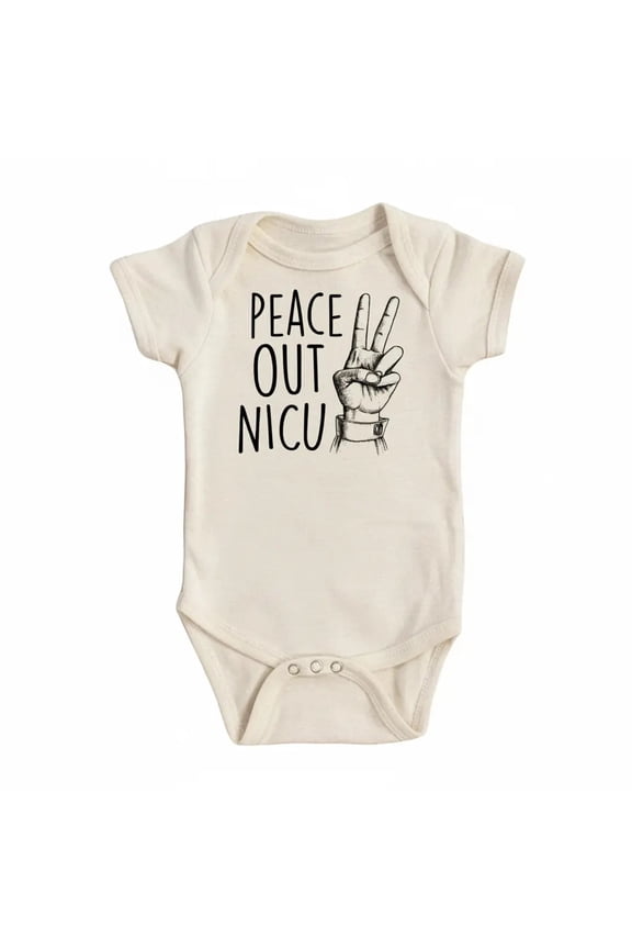 Nicu Peace Out Newborn Gift Baby Bodysuit
