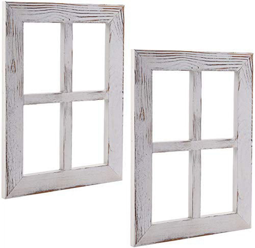 Nicunom 2 Pack Window Frame Wall Decor, Rustic Wood Window Pane