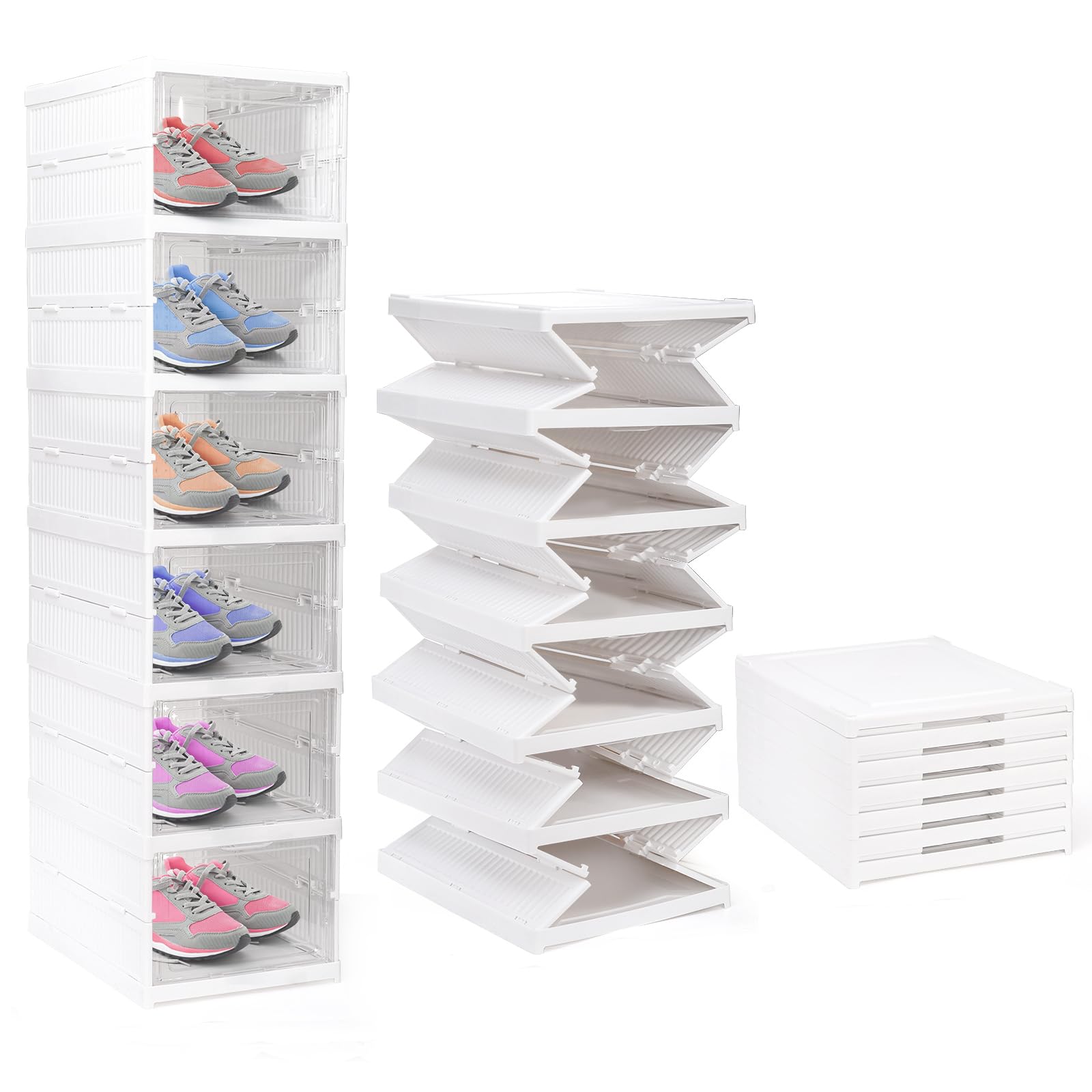 Nicunom Foldable Shoe Rack Organizer, 6Tier Shoe Storage Box