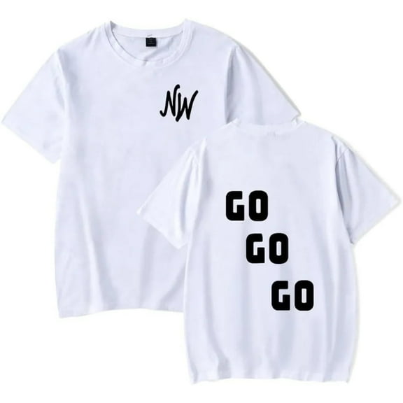 Nidal Wonder Go Go Go T-shirt women's men's fashion summer casual round neck short sleeved T-shirt