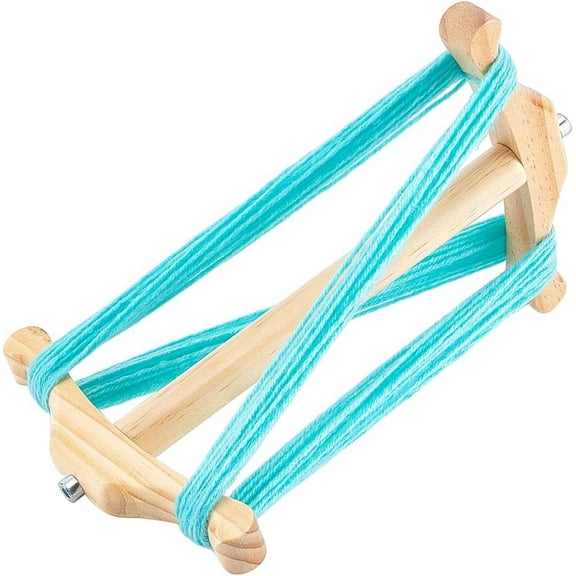 Niddy Noddy Burlywood Wooden Spinning Tool for Yarn Spinning Handspun Yarn Ply Creating Skein 7.87x6.3x0.8 Inch