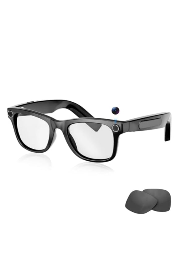 AI Smart Glasses (one pair) features an 8MP camera with real-time translation, Bluetooth 5.3, and replaceable UV-protective lenses