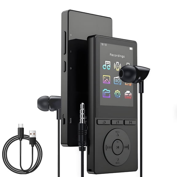 Nidmaw Bluetooth MP3 Player 32GB, 2.4" HiFi Sound Music Player with Speaker, Recorder/FM Radio/E-Book