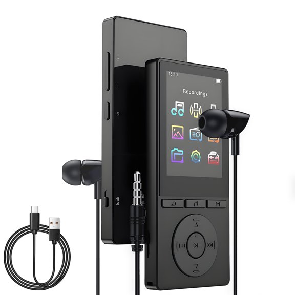 Nidmaw Bluetooth MP3 Player 32GB, 2.4" HiFi Sound Music Player with Speaker, Recorder/FM Radio/E-Book