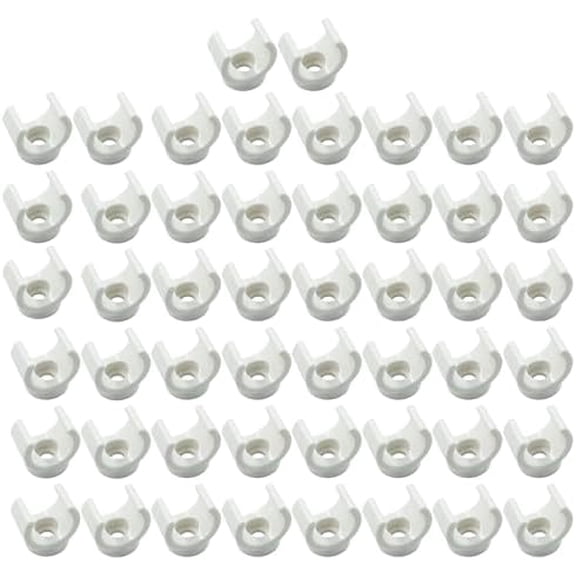 Nidoard 1/2 Inch PEX Water Pipe Clamps, 16 mm PVC Pipe Holder, Plastic U-Hook PEX Pipe Support Hangers, White PEX Pipe Clips, 50pcs PEX Tubing Clamp Tool