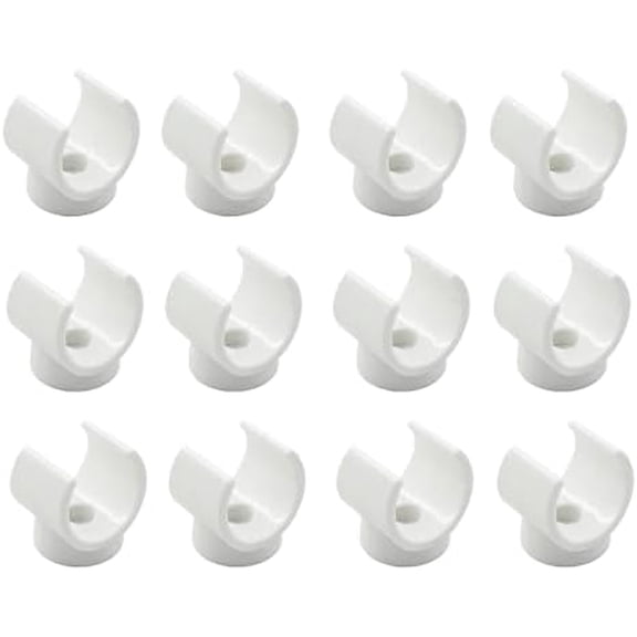 Nidoard 1 Inch Plastic PEX Pipe Support Hangers - 25mm PVC Pipe Holder, White Clips, 12pcs Tubing Clamp Tool