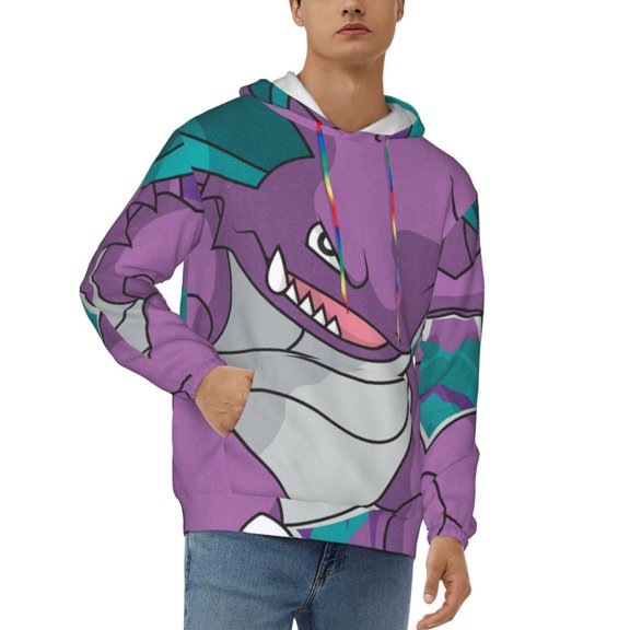 Nidoking Men's Graphic Hoodies Novelty Long Sleeve Pullover Hoodie Casual Y2k Unisex Hooded Sweatshirts With Pockets