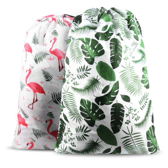 Nidoul 2 Pack XL Laundry Bags, Drawstring Closure Dirty Clothes Bag Organizer, Heavy Duty Large Laundry Bag, Durable Rip-Stop Bags for Camp Travel, Machine Washable 24" x 36"