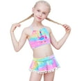 thumbnail image 1 of Nidoul Little Girls 2-Piece Swimsuit Bikini Tankini Set Ruffle Unicorn Swimwear Swim Beach Summer Bathing Suit Size 4-8 Years, 1 of 7