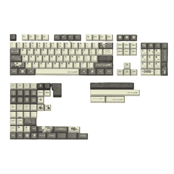 NieR Automata Cherry Profile PBT 5-Sided Dye-Sub Keycaps, 155-Key Full Set for MX Mechanical Keyboard