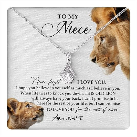 Niece Birthday Gift from Aunt, To My Niece Necklace from Aunt with Heart Touching Message Card and Gift Box, Alluring Beauty Necklace, Zircon Necklace Gift for Niece
