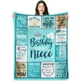 thumbnail image 1 of Niece Birthday Gifts from Auntie Uncle, Birthday Gifts for Nieces from Aunt Uncle, Best Niece Birthday Gifts from Aunt, to My Niece Birthday Gifts from Auntie-Fannel Throw Blanket 60"x50", 1 of 6