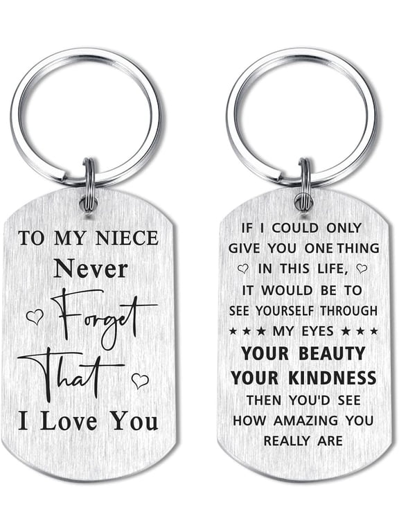 Niece Christmas Keychain Gifts from Auntie Aunt, Special Niece Birthday Keychain Gift from Uncle
