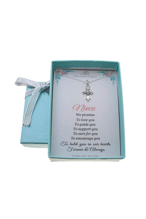 Niece Cross Necklace in Sterling Silver