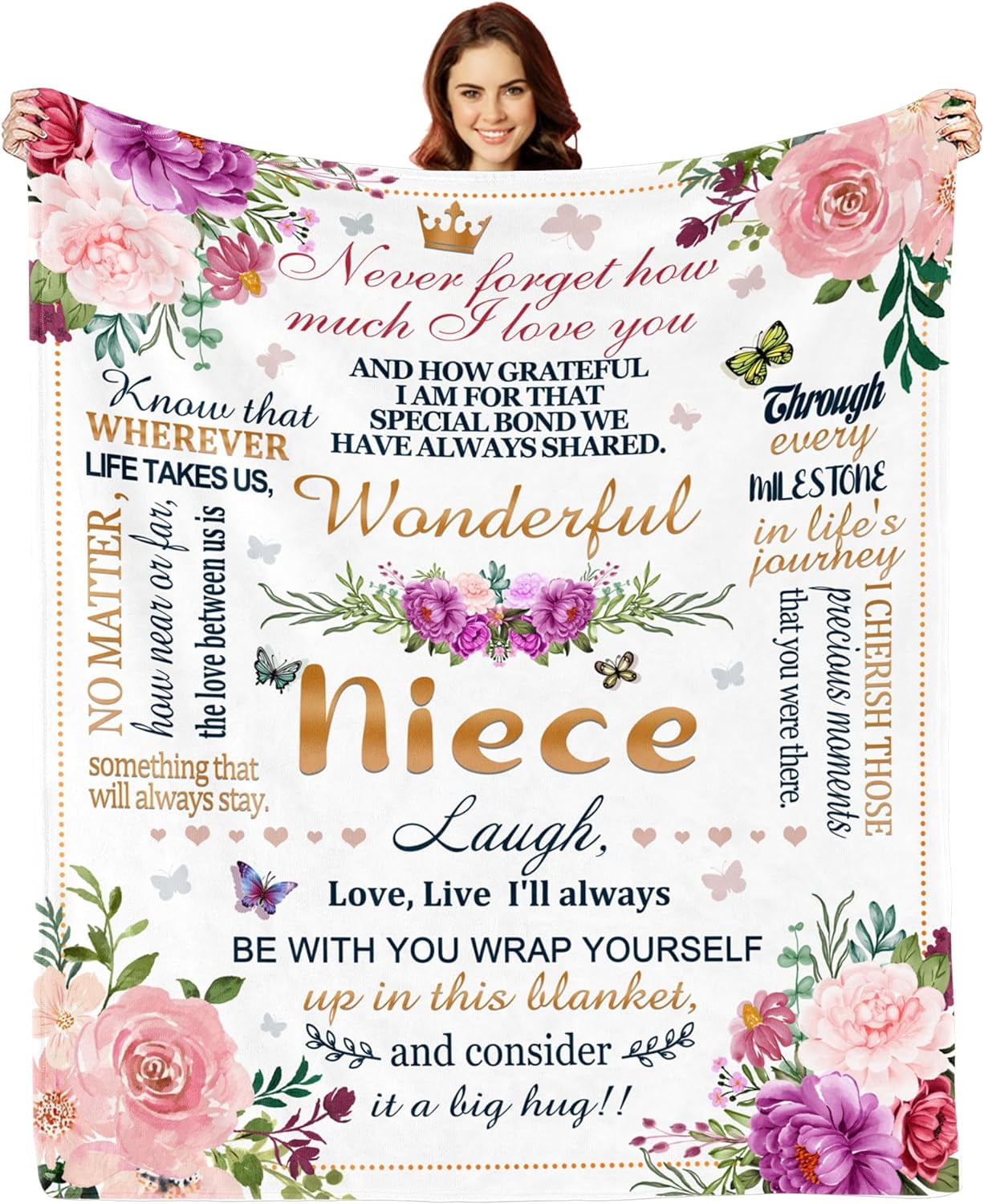 Uncle Gifts - Coperta in micro pile ultra morbida, per il compleanno, per letto, divano, viaggio, spiaggia, 127 x 152 cm