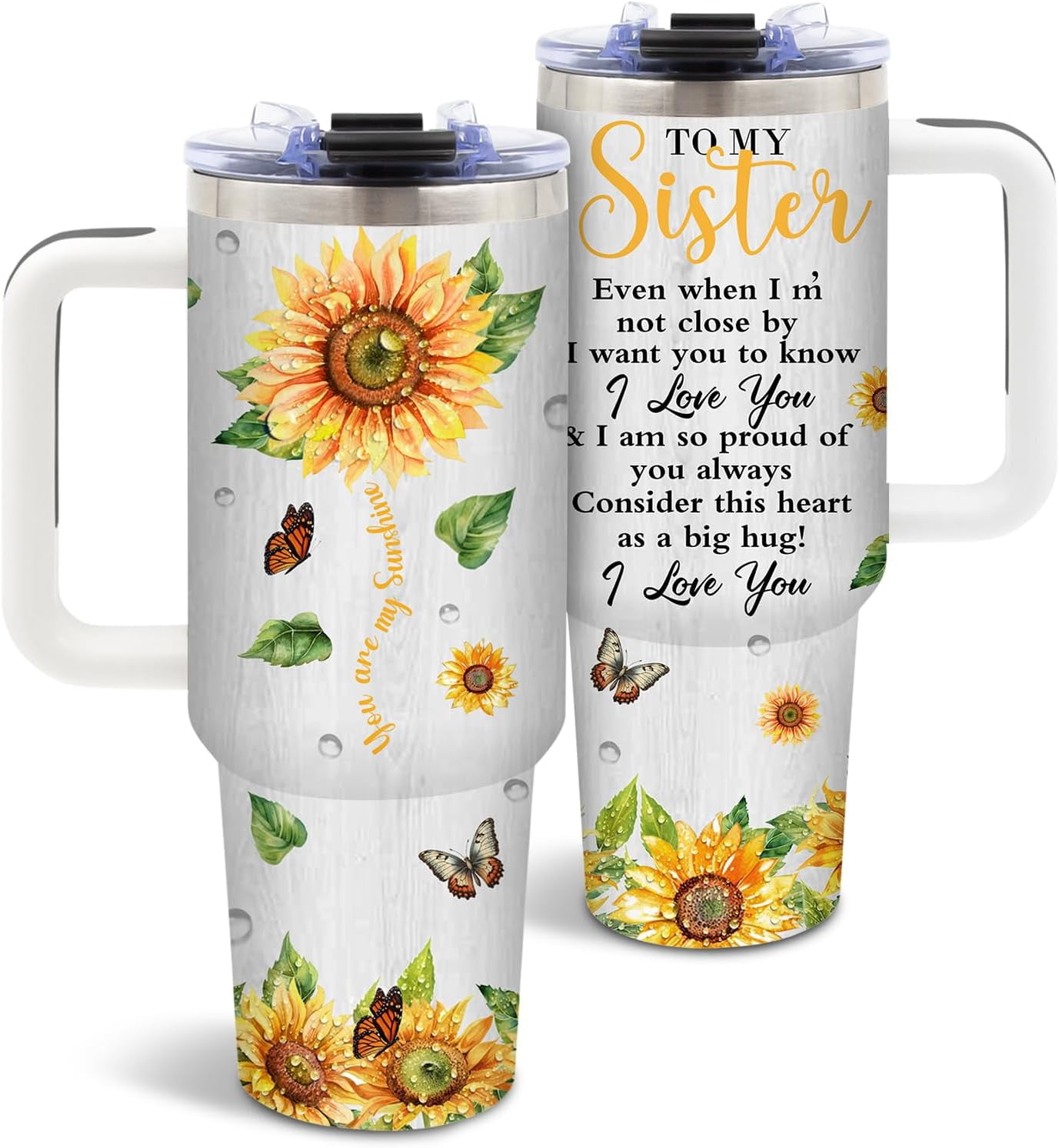 Niece Gifts from Auntie, Birthday Tumbler for Women, Christmas Graduation Gift for Nieces Adult, To My Niece, 40 Oz Tumbler with Handle Lids and Straw Christmas Gifts, 1PCS