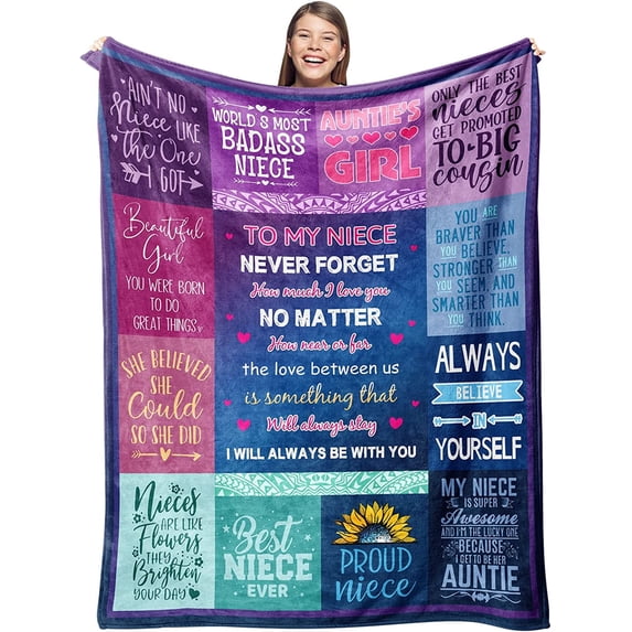 Niece Gifts from Auntie Blankets,Birthday Gifts for Niece from Aunt Throw 50" x 60",Christmas/Graduation Gifts for Niece Blanket,Best Niece Ever Gifts,to My Favorite Nieces Gift Idea Throw