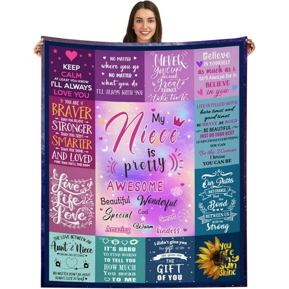 Niece Gifts from Auntie - Christmas Niece Gitfs Blanket - Birthday Gifts for Niece from Aunt Uncle - Niece Throw Blanket from Aunt - Niece Brithday Gifts 50"x60"