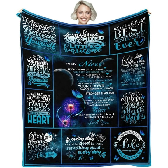 Niece Gifts from Auntie, Niece Birthday Gifts, Gifts for Niece from Aunt, Niece Gifts, Birthday Gifts for Niece Adult, Graduation Gifts Wedding Gifts for Niece, Niece Throw Blanket 60”x50”