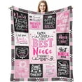 thumbnail image 1 of Niece Gifts Blanket, Niece Gifts from Auntie, Gifts for Niece from Aunt Uncle, Birthday Graduation Gifts for Niece, to My Niece Gifts from Aunt, Best Niece Ever Gift Throw Blanket 60"x50", 1 of 6