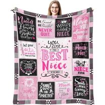 Niece Gifts Blanket, Niece Gifts from Auntie, Gifts for Niece from Aunt Uncle, Birthday Graduation Gifts for Niece, to My Niece Gifts from Aunt, Best Niece Ever Gift Throw Blanket 60"x50"