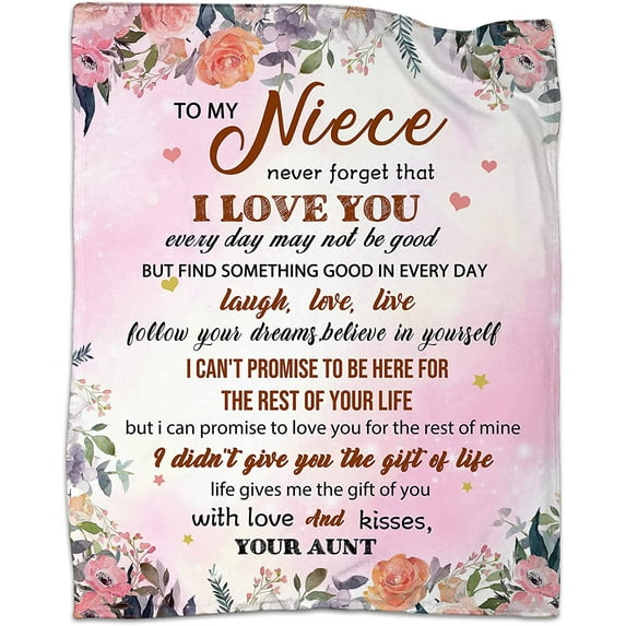 Niece Gifts Blanket-to My Niece Blanket-Birthday Gift for Niece from Aunt-Gifts for Niece Beautiful 60" x 50" Throw Blanket -1