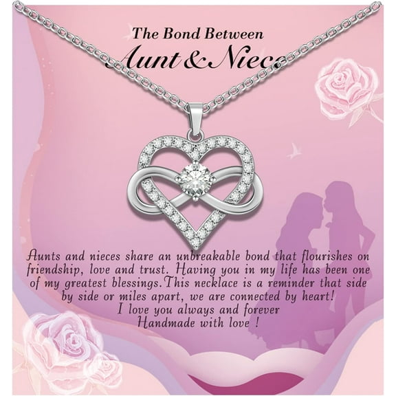 Niece Gifts from Auntie - Aunt Gifts from Niece - Aunt Niece Necklace for Birthday Christmas Graduation Wedding With Nice Message Card and Box
