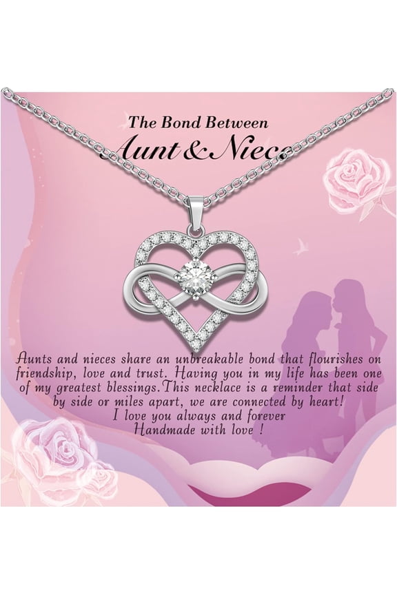 Niece Gifts from Auntie - Aunt Gifts from Niece - Aunt Niece Necklace for Birthday Christmas Graduation Wedding With Nice Message Card and Box