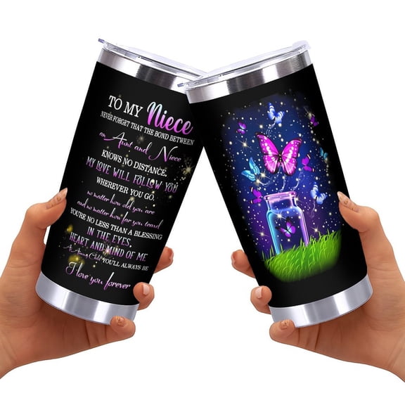 Niece Gifts from Auntie, Best Gifts for Niece from Aunt, Funny Birthday Presents for Nieces, Unique Best Nieces Ever Presents Coffee Tumbler Mug 20oz