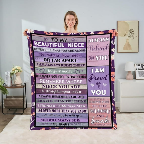 Niece Gifts from Auntie Uncle, Niece Gifts Blanket, Birthday for Niece, 60×50Inch Throw Blanket, Nieces Graducation Gifts Ideas