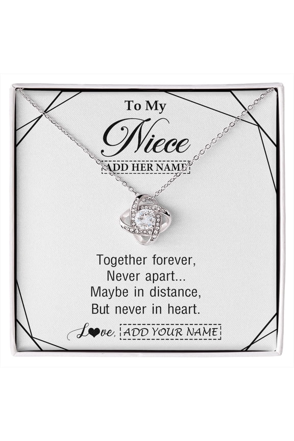 Niece Together Forever Necklace, White Love Knot Necklace