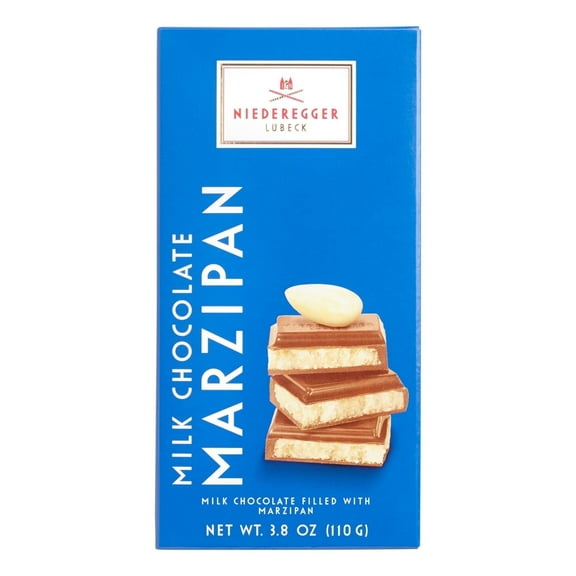 Niederegger Classic Marzipan Milk Chocolate Bar 3.8 oz Pack of 4