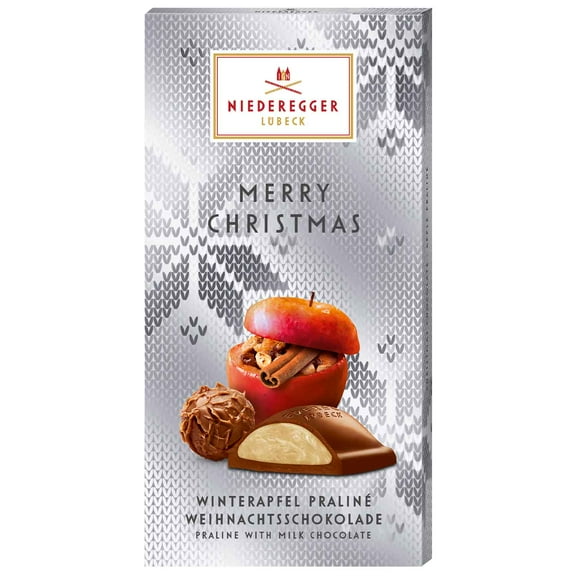 Niederegger Marzipan chocolate bar Winter Apple Truffle 100g/3.5 oz