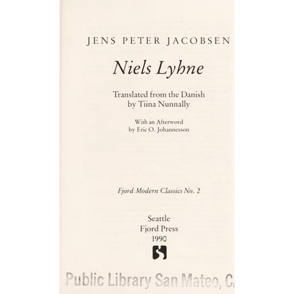 Pre-Owned Niels Lyhne (Hardcover) 0940242303 9780940242302